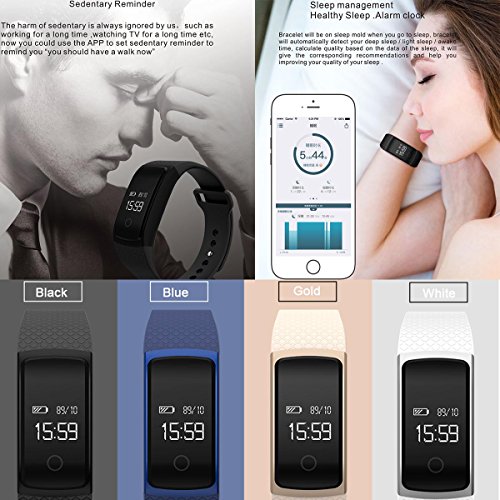 LogHog Fitness Tracker,IP67 Waterproof Sports Smart Wristband with Blood Oxygen Monitor/Blood Pressure/Heart Reate Monitor for Android Phone and IOS IPhone (Black)