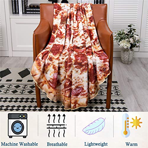 Jorbest Burritos Tortilla Blanket for Adult and Kids, Comfort Throw Blanket, Novelty Round Food Blanket for Everyone - Diameter 60 inches, Pizza Blanket - Thumbnail 5