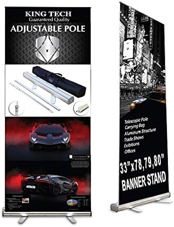 Amazon Com King Tech Retractable Roll Up Adjustable Pole Banner