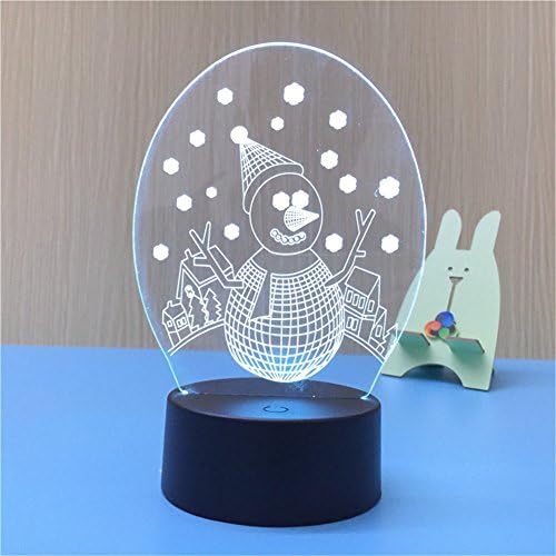 Single Display Board-Snow Man1 The 3D Night Light Series Home Decor For Kids Bed Room, Party Atmosphere Can Output 7Colors Remote Control Nightlight Base Can Attach Diffierent 3D Display Borard