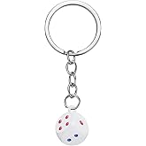 PATIKIL Lucky Dice Keychain Charm, 3D Cube Square Mini Dice Keyrings with Pendant for Bag, Wallet, Purse Accessories