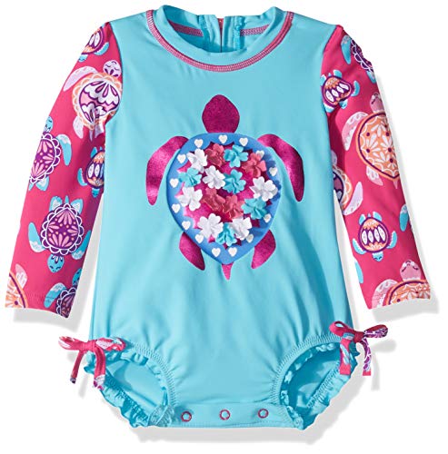 Hatley Girls Baby Rash Guard, Pretty Sea Turtleswb-Bk-RNUM-Wntrnum, 3-6 Months