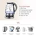 Queen Sense Upgraded Glass Electric Water Kettle with 5 Temperature Settings, 12 Hours Keep Warm Function,1.7 L / 7 Cups Large Capacity Illuminating Cordless Tea Kettle, 1500 W Fast Water Boiler
