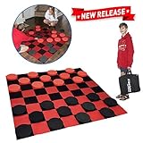 EasyGo Giant Checkers Game – Indoor Outdoor – Family Game – Lawn Game - 5' X 5'