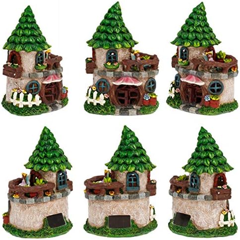 TERESA’S COLLECTIONS 8.7 Inch Fairy Backyard Home Statues Out of doors Cottage Sculptures with Photo voltaic Lights, Polyresin Backyard Collectible figurines for Out of doors Patio Garden Yard Decorations (Resin)