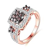 Jiangyue Women Rings Coffee Cubic Zirconia Rhodium Rose Gold Black Plated Ring Party Exquisite Jewelry Size 6 7 8 9