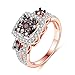 Jiangyue Women Rings Coffee Cubic Zirconia Rhodium Rose Gold Black Plated Ring Party Exquisite Jewelry Size 6 7 8 9