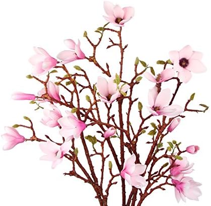 TYEERDEC Artificial Flowers 3 Bundles Artificial Magnolia Flowers Bouquet Kapok Tree Fake Flowers for Wedding Home Garden Hotel Party Decoration Festive Furnishing---Light Purple