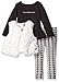 Calvin Klein Girls' 3 Pieces Faux Fur Vest Set - Black Tee