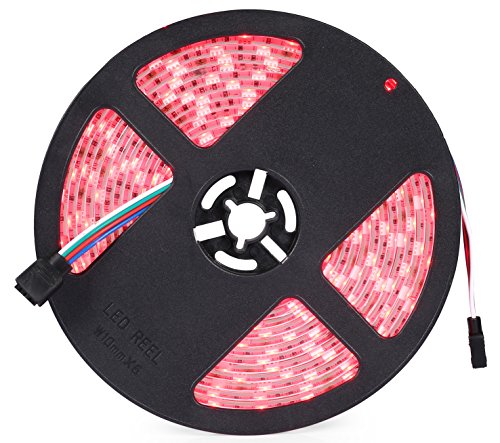 Wisdomcreate 5M LED Waterproof Strip Light with 44 Keys and 20 Colors 5050 SMD RGB LED Rope Light No Power Adapter