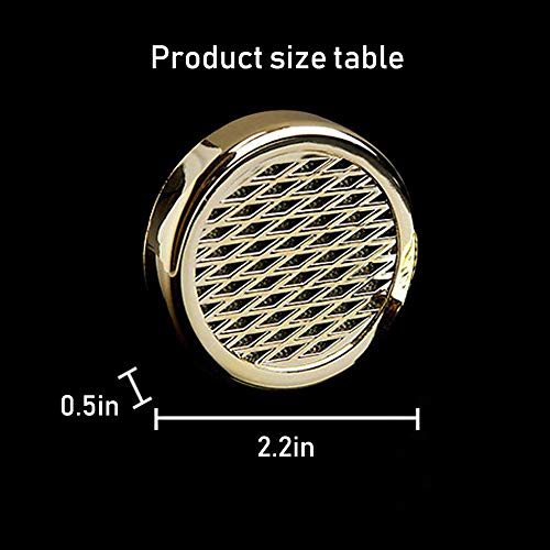 2 Pack Cigar Humidifier for Increasing and Maintaining Tobacco Moisture, Mini Round Humidifier with 3M Glue, Suitable for Cigar Boxes, Cigar Cabinets, Gold, Diameter 2.2in
