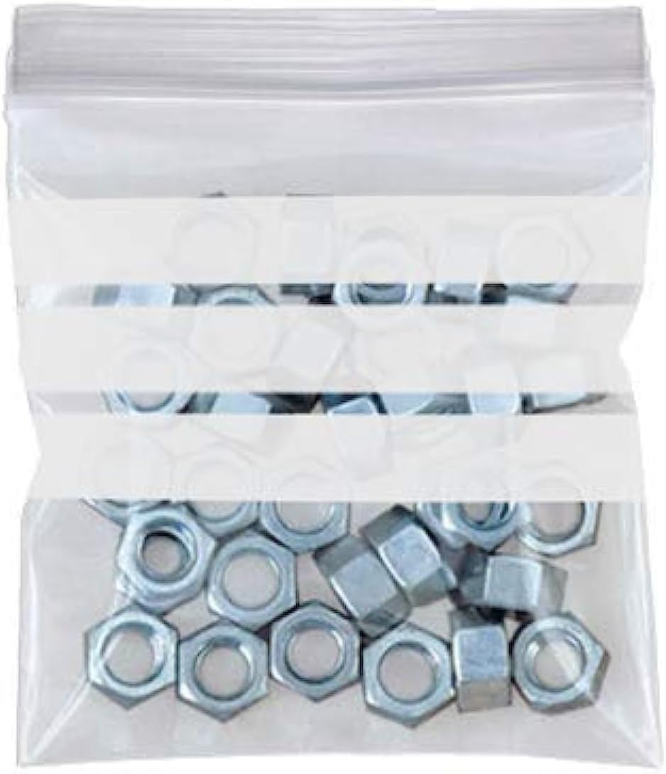 Sabco - 100pcs Grip Seal Bags with Write On Panel - 4" x 5.5" Clear Resealable Plastic Bags for Storage & Packaging