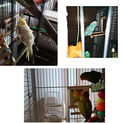 Bird Mirror,Cockatoo Playground,Parrot Ladder,Parakeet Sun Bath,Perch Platform Stand,Bird Perches for Parrots Stand Wooden Play Toys for Budgies,Cockatiel,Conure,Finch Lovebird by BLSMU - Thumbnail 2
