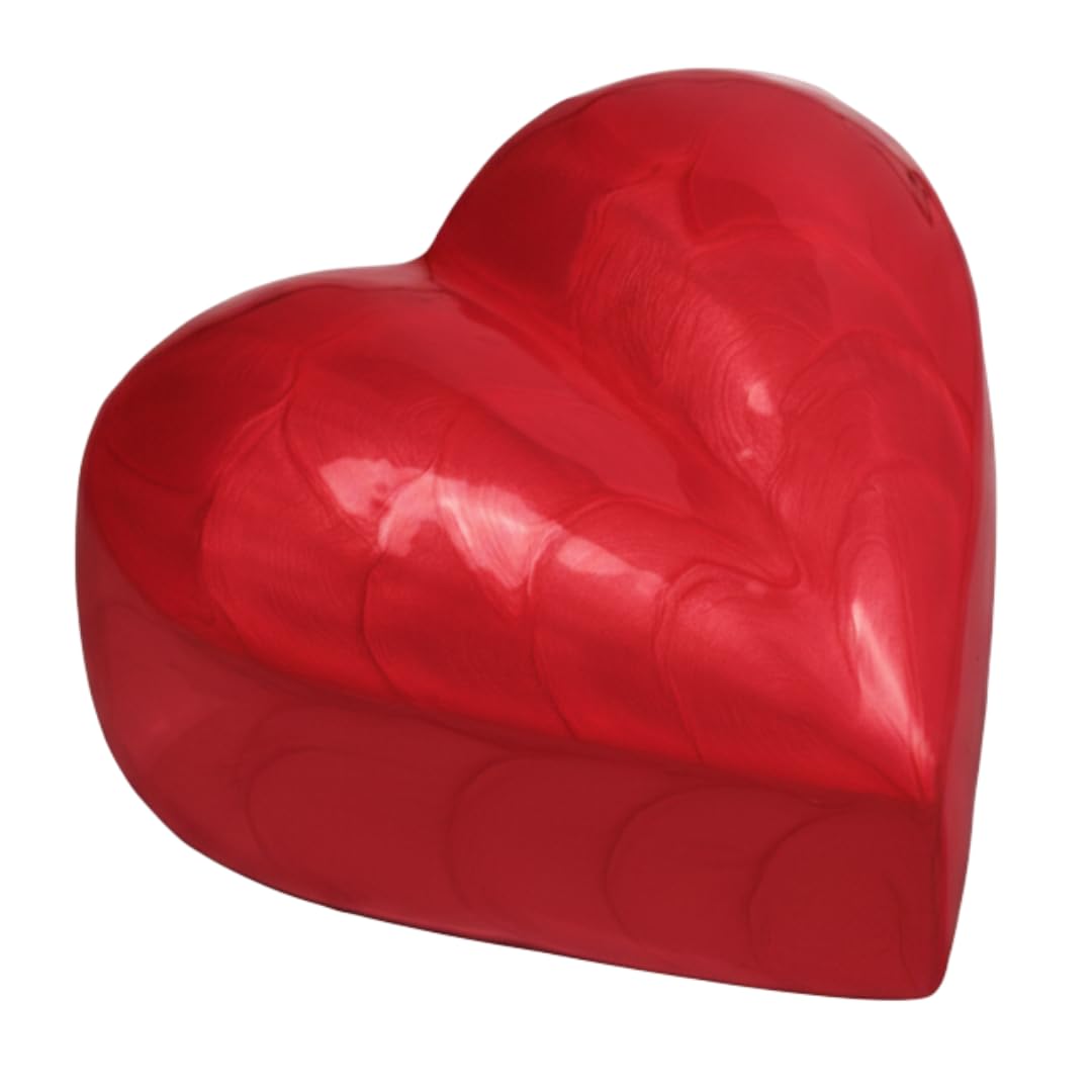 Royal Rapture Urn for Ashes Funeral Cremation Memorial Keepsake Heart Love Urns decorative Alloy (Red, 3") RHM01-09