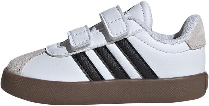 Mixte Enfant VL Court 3.0 Shoes, Cloud White/Core Black/Grey One, 35 EU