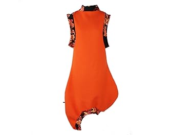 dunkle design Ballonkleid Wollkleid Orange