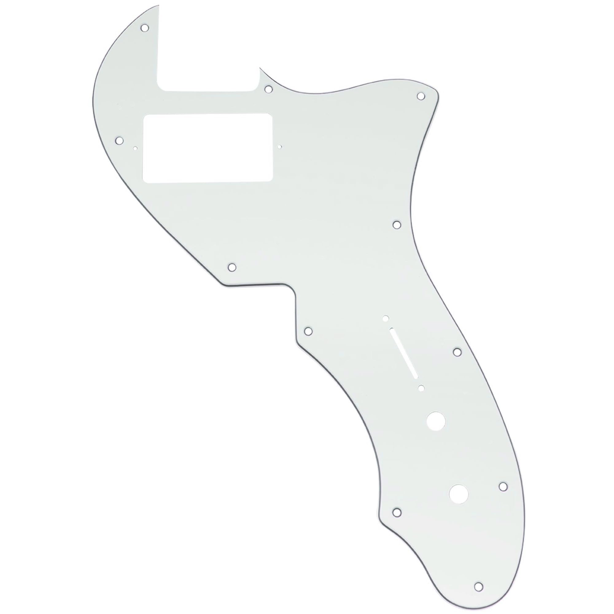 Musiclily Pro 11 Holes Single H Guitar Pickguard For USA Fender 69 Tele Thinline Style Electric Guitar, 3ply Aged White