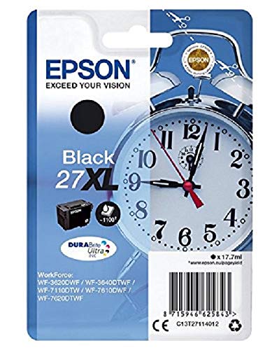 Epson Original T2711 Tinte, Wecker, wisch- und wasserfeste XL (Singlepack) schwarz