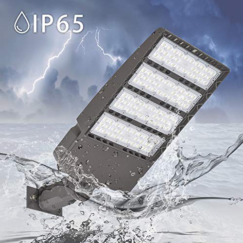 300Watt LED Parking lot Light,Super Bright LED Area Light 5000K 135LM / W 100-277V AC, Outdoor Shoe Box LED Flood Light and Other Commercial Street Lighting Stadium,Slip-fit, UL and DLC