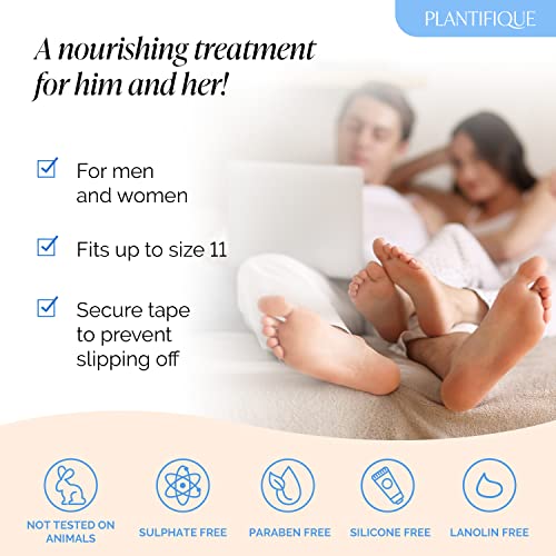Plantifique Hydrating Foot Mask Socks – 4 Pairs with Shea Butter for Soft Heels, Deep Moisturizing & Repairing Dry, Rough Skin – Korean Skincare & Foot Care Gift