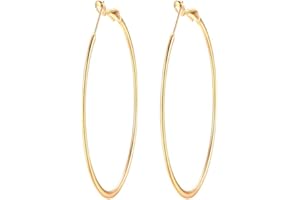 KOKOMA 90mm(3.5'') Large Circle Endless Hoop Earrings Hypoallergenic Extra Big Round Huggie Hoops Earring Minimalist Hooped Christmas Jewelry Gifts for Women