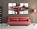 Noah Art-Red Abstract Wall Art for Living Room Wall Decor, 100% Handmade Paintings on Canvas, 3 Piece Stretched and Framed Modern Pictures for Rooms Office Home Decor, 24