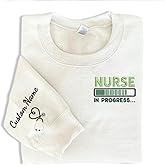 IZI POD Personalized Embroidered for Nurse Black, RN LPN APRN CNA, Embroidered Sweatshirt For Nurse, Nursing Student