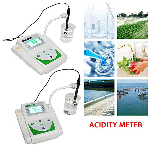 Benchtop pH Meter, Lab pH Meter mV Tester Digital Acidity Meter LCD Display with Temperature Compensation for Chemical Laboratories School Use (PHS-3C)