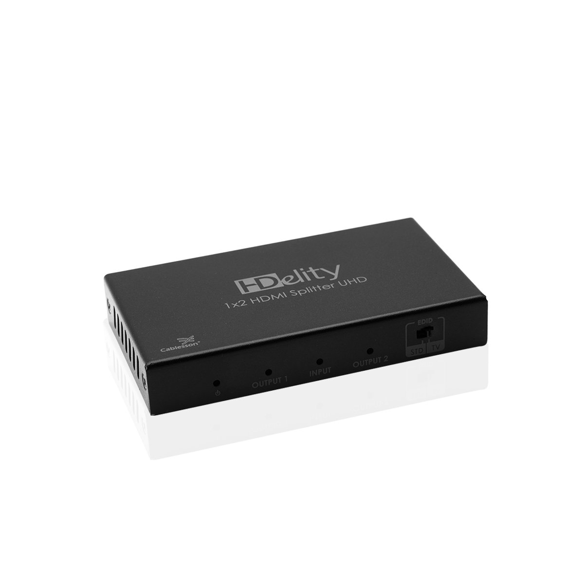 Cablesson HDelity 1 x 2 HDMI 2.0 Splitter (1 input 2 output) WITH EDID (18G) - Active amplifier - Ultra HD, UHD, 4k, HDR, 3D and ARC. For PS3/PS4, XboX One/360, BluRay, DVD, HDTV, Gaming and Projector