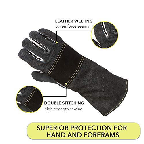 Welding Gloves Medium, Kevlar Sewn Welders Gloves Stick, Mig, Tig For