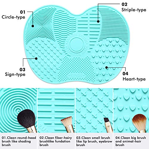 Makeup Brush Sponge Cleaner Set - Instantly Deep Wash Cleanser Shampoo Portable Cosmetic Cleaning Mat Kit Cruely Free Perfect Professional Solution Tools Protect Silicone Scrabber Board Pad, 3.5 OZ