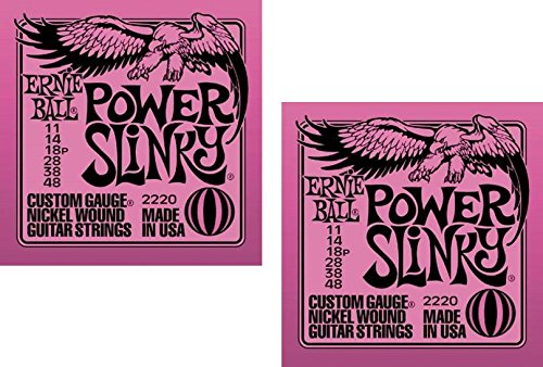 Ernie Ball Power Slinky Electric Guitar Strings, Nickel Wound, Lot/2, P02220^2