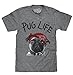 Tee Luv Men's Funny Pug Life Shirt - Faded Pug Dog Animal Graphic T-Shirt, Graphite Heather, M