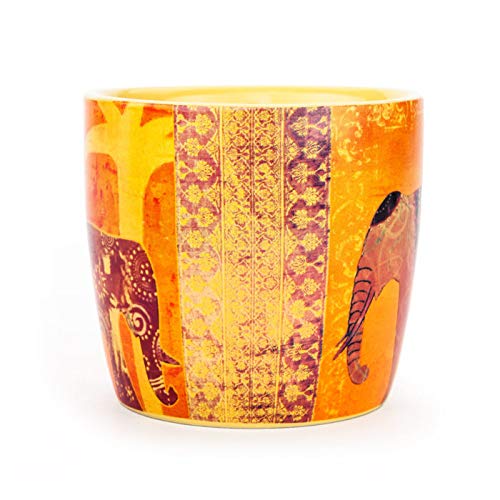 Bodhi YogiMug Keramiktasse Elephantasy | Keramiktasse (orange-gelb) mit Design-Print | nicht nur für Yoga-Fans | Kaffeetasse, Teetasse, Chai | Geschenk | 300 ml – Bild 4