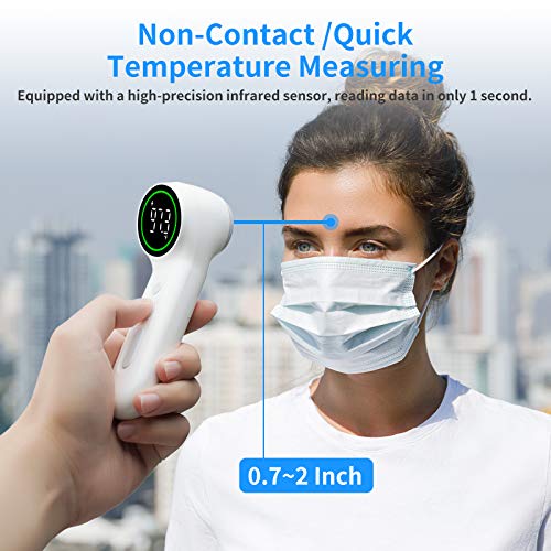 Infrared Digital Thermometer Forehead for Adults Baby Kids, No Touch Scanning Forehead Thermometer with Fever Alert Probe Auxiliary Light (Upgraded)