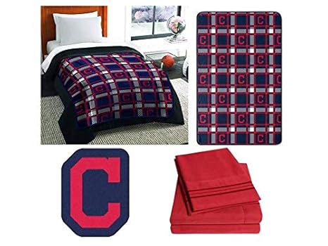 Amazon Com Northwest Mlb Cleveland Indians 6pc Twin Bedding Set