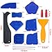 Hestya 12 Pieces Caulking Tool Kit Silicone Sealant Finishing Tool Grout Scraper Caulk Remover and Caulk Nozzle and Caulk Caps (Blue)