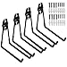 Yisunnan Heavy Duty Garage Storage Utility Double Hooks,Extended Wall Mount Tool Holder Organizer for Ladders,Bike,Chair (4 Pack Black 7.5