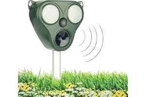 HONGXIAN Solar Animal Repeller, Ultrasonic Animal Repellent Outdoor, Repeller Solar Powered, Ultrasonic Repellent, Dog Deterrent, Keep Animals Out of Garden