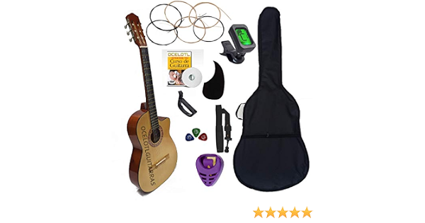 Guitarra Acústica Curva Ocelotl Paquete Vital De Accesorios