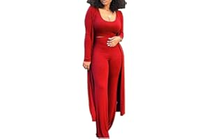 HANMAX Women's Tracksuit Winter Autumn Knitted Long-sleeved Blazer Coat Tank Long Pants Three Piece Sets Outfit