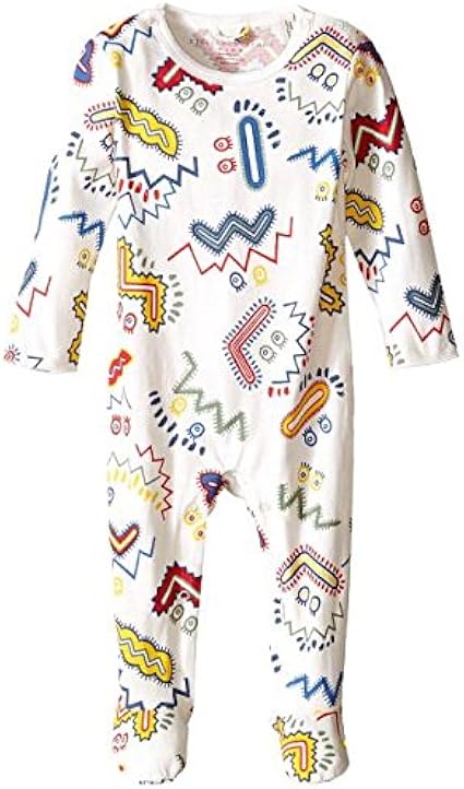 Amazon Stella Mccartney ステラマッカートニー Kids Twiddle Zigzag Print Footie Infant Boy ボーイズ 小中学生 ベビー ワンピース White 並行輸入品 Tシャツ カットソー 通販