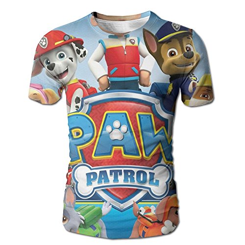 Discco Fashion Full 3D Sublimation Men's Paw-Patrol T Shirt White Size M