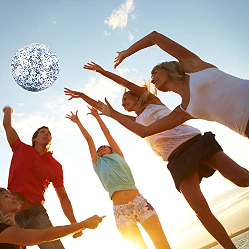 16 Inch Inflateable Glitter Beach Ball Sequin Beach Ball Pool Water Fun Toys for Kids Summer Parties Pool Party Favors