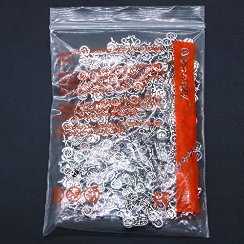 WSSROGY 100Pcs Silver Tone Motorcycle Charms Pendants DIY for Jewelry Pendants Necklace Making - Thumbnail 3
