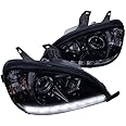 Spec-D Tuning 2LHP-BW16302G-TM Benz W163 ML320/350/55 Glossy Black SMD LED DRL Projector Headlights