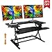 Standing Desk Preassembled Height Adjustable Sit Stand Up Desk Riser Stand Fit Two Monitors Adjustable Standing Desk Converter Topper Black 36'' x 25'' by SITA OFFICE (Black)