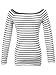 Maggie Tang Trendy Solid Fitted Off Shoulder Long Sleeve Blouse Top