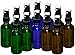 15ml (0.5oz) Empty Glass Spray Bottles (12 pack) - Refillable Containers with Black Fine Mist Sprayer for Essential Oils, Cleaning, Room Sprays (4 Each - Green, Amber, Blue) by THETIS Homes
