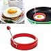Ozera 4 Pack Silicone Egg Rings Pancake Poachers Molds for Frying-Non Stick, One Size, Red